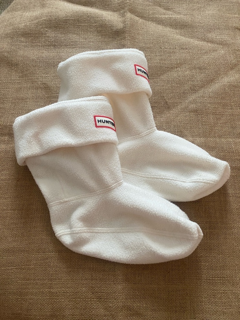 Hunter Ivory Cream Fleece Short Boot Socks Women’s 5-7